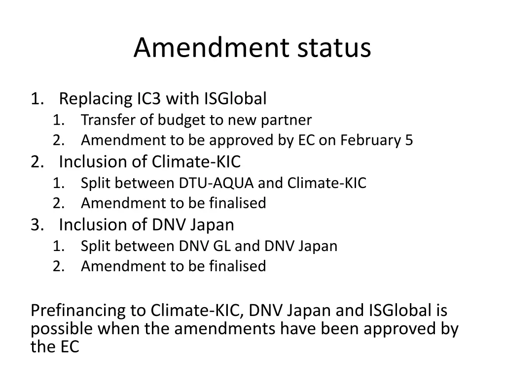 amendment status
