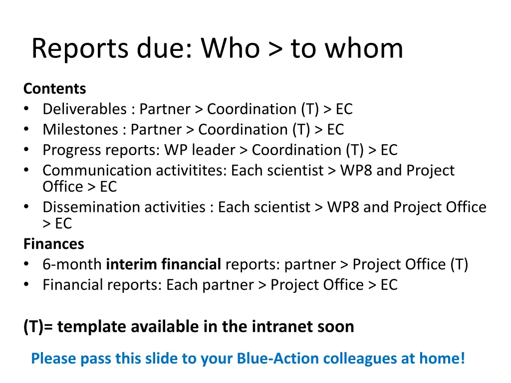 reports due who to whom