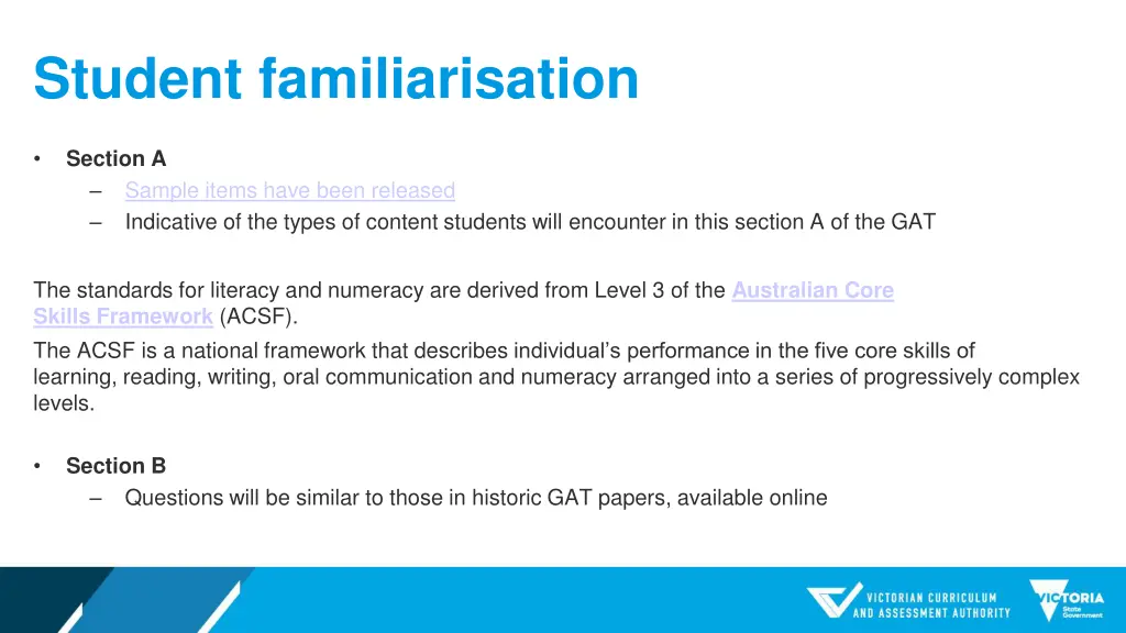 student familiarisation