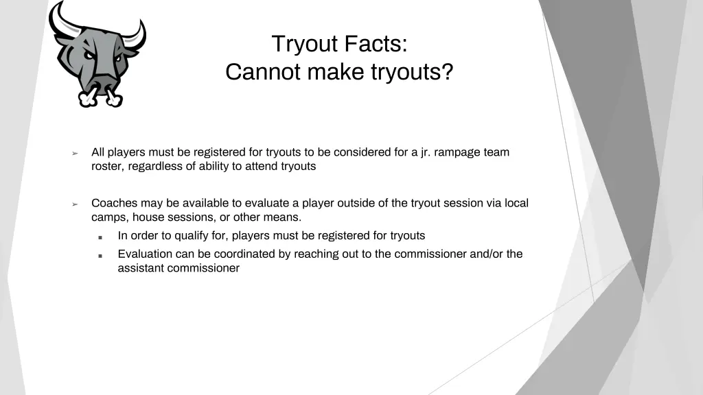 tryout facts cannot make tryouts