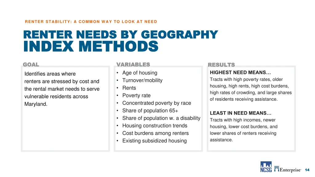 renter stability a common way to look at need