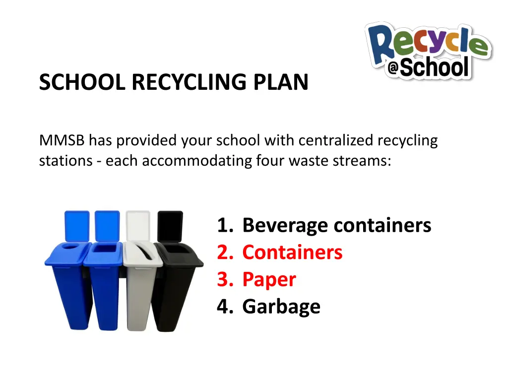 school recycling plan 1