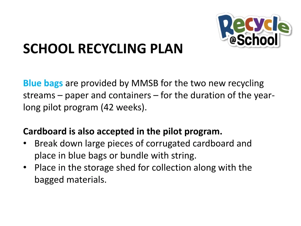 school recycling plan 3
