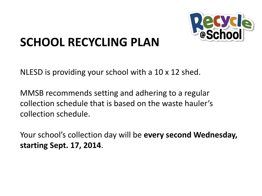 school recycling plan 4