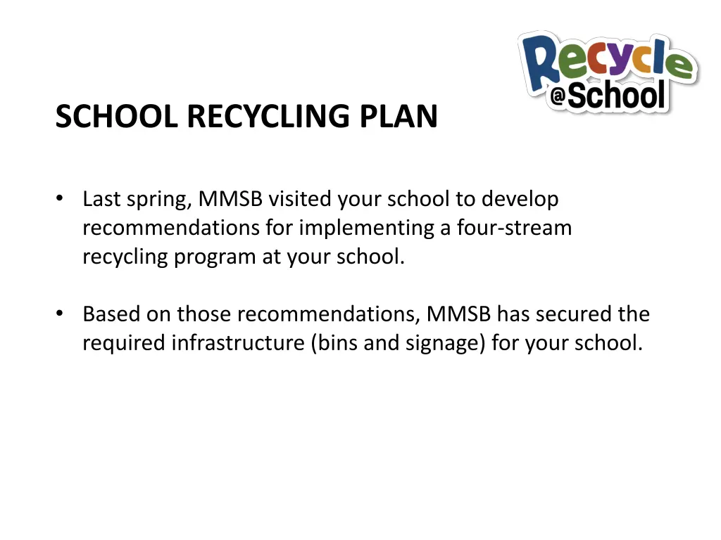 school recycling plan