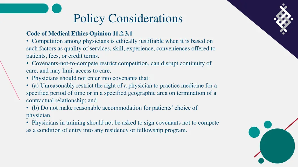 policy considerations