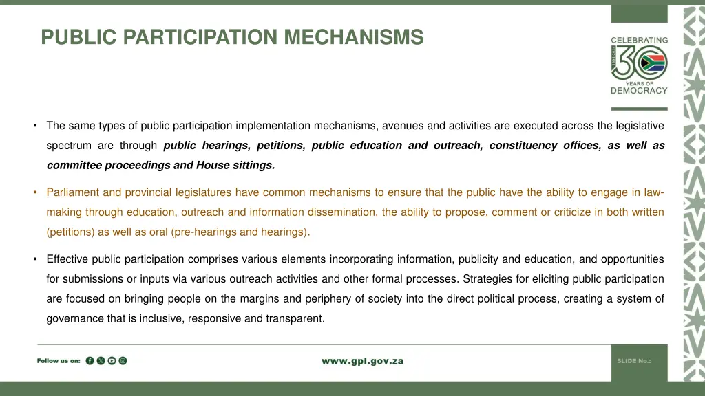 public participation mechanisms