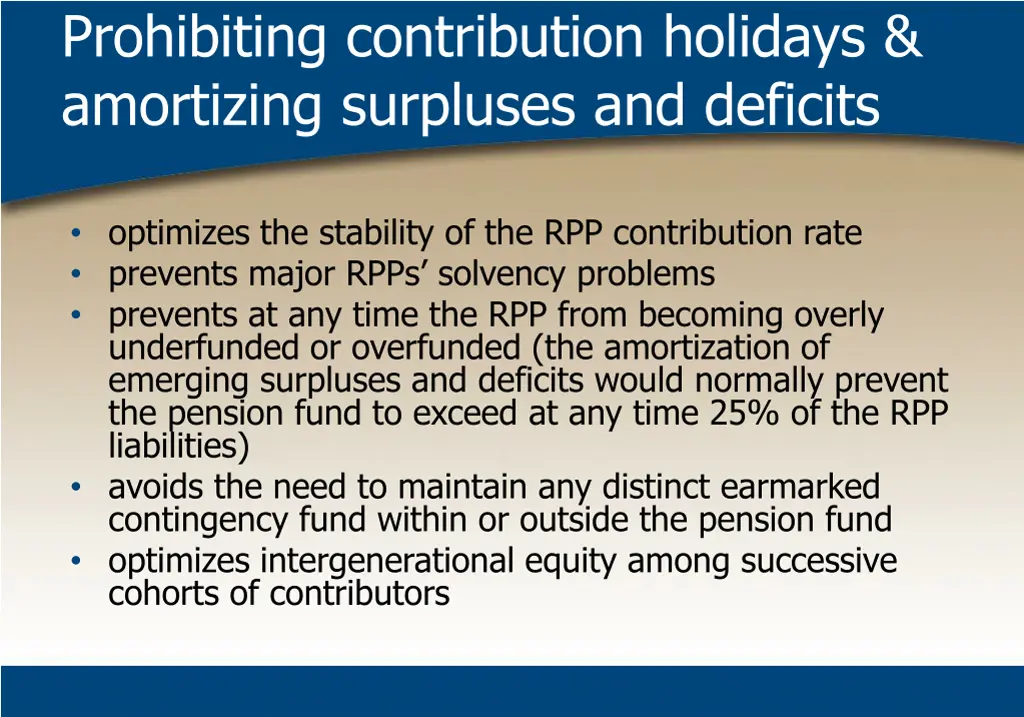 prohibiting contribution holidays amortizing