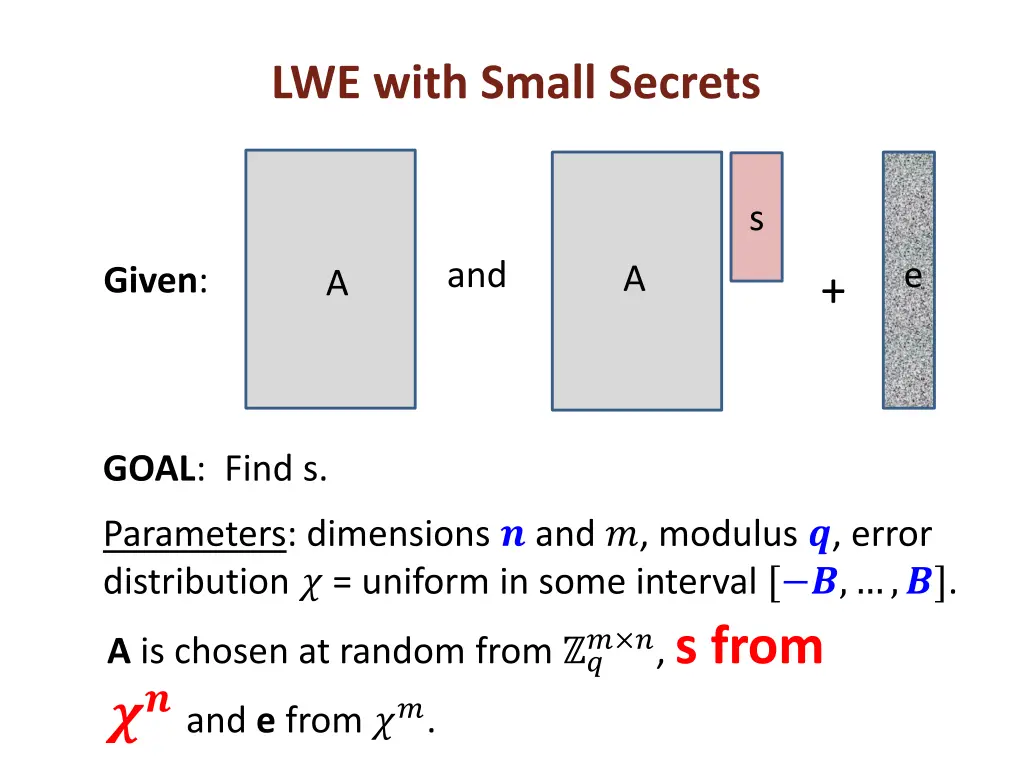 lwe with small secrets