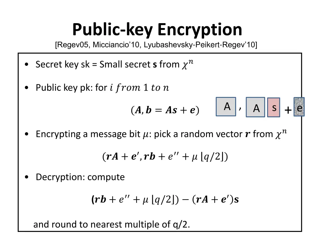 public key encryption regev05 micciancio 1