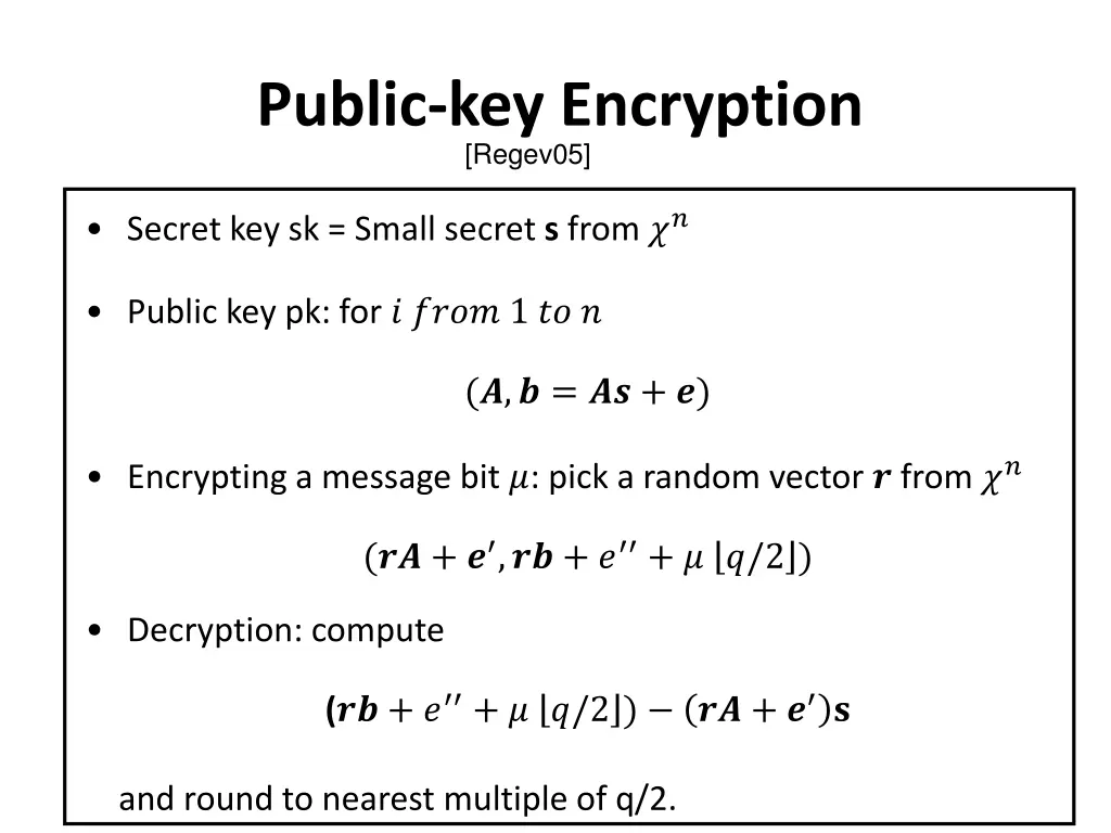 public key encryption regev05