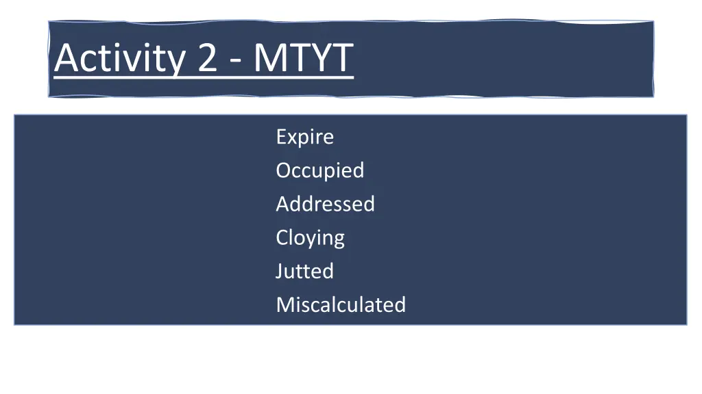 activity 2 mtyt