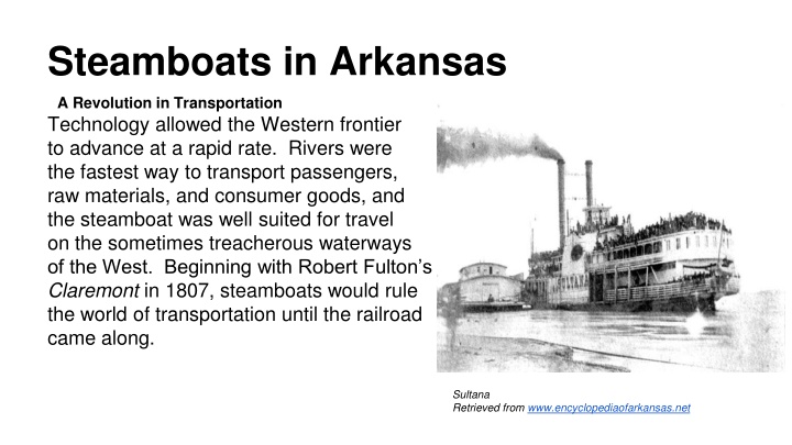 steamboats in arkansas