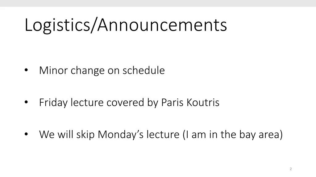 logistics announcements