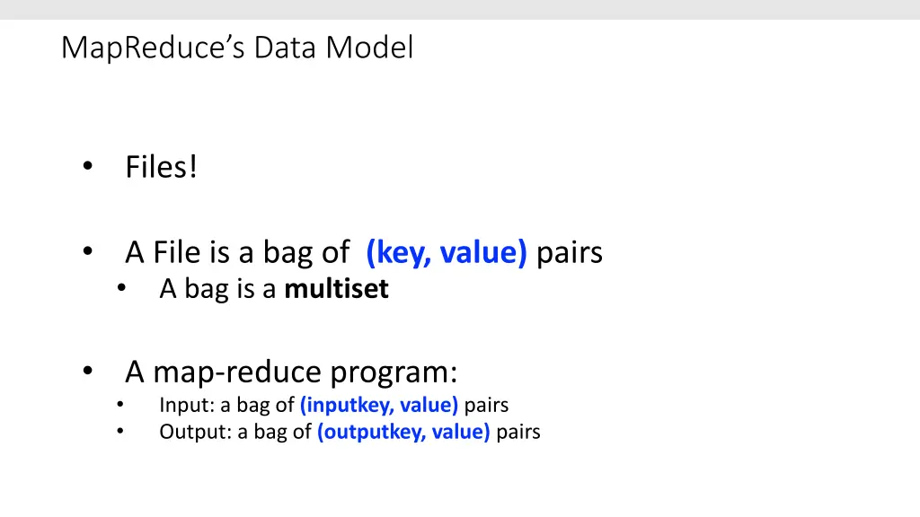 mapreduce s data model