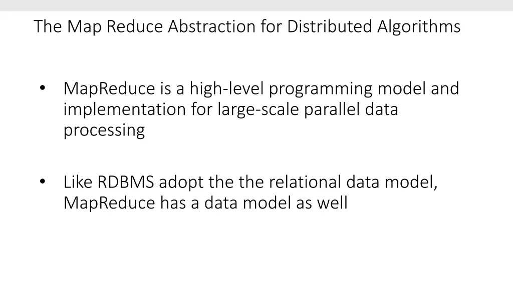 the map reduce abstraction for distributed 3