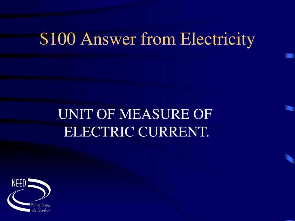 100 answer from electricity