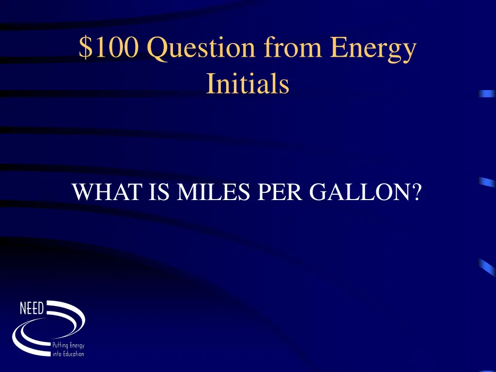 100 question from energy initials