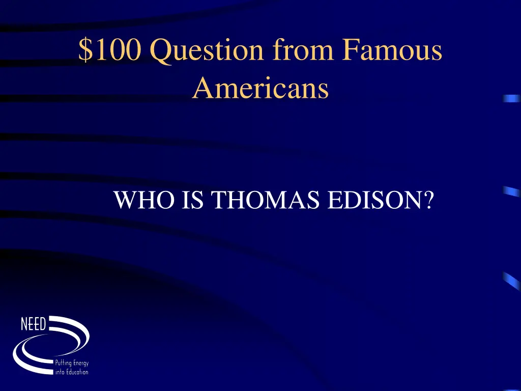 100 question from famous americans