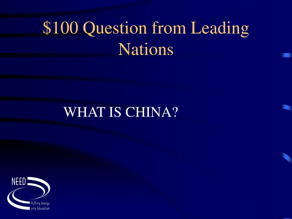 100 question from leading nations