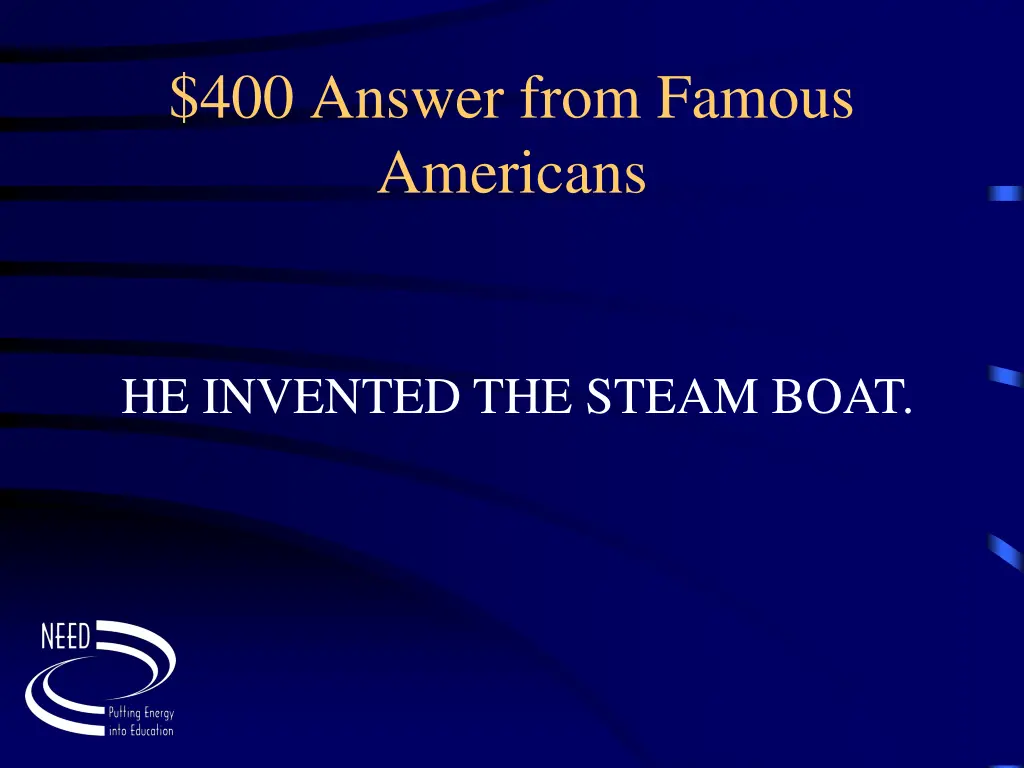 400 answer from famous americans