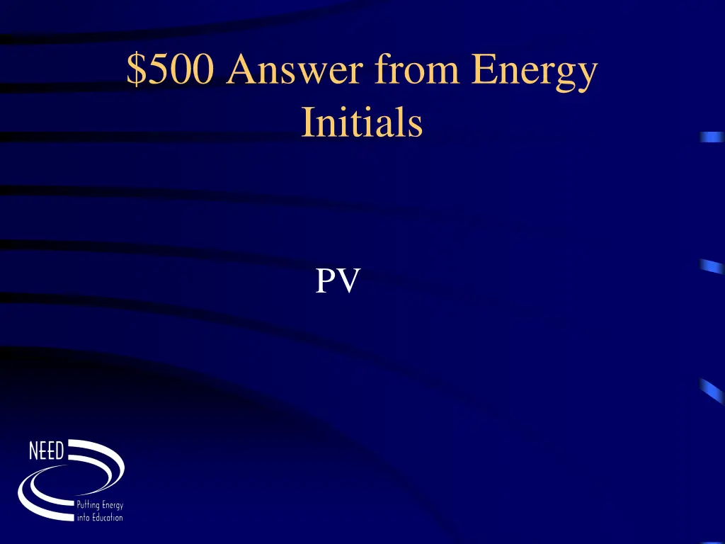 500 answer from energy initials