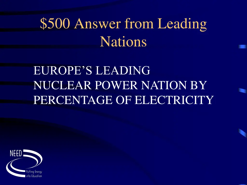 500 answer from leading nations