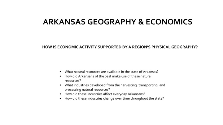 arkansas geography economics