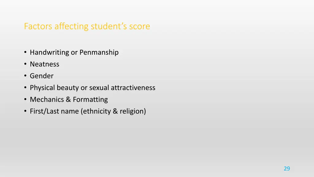 factors affecting student s score