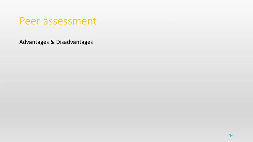 peer assessment