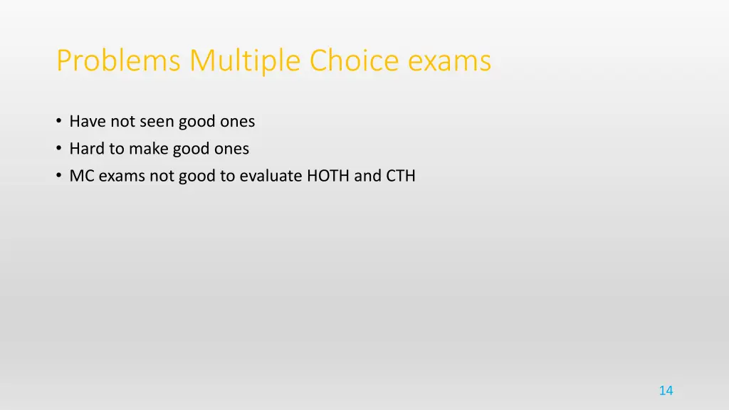 problems multiple choice exams
