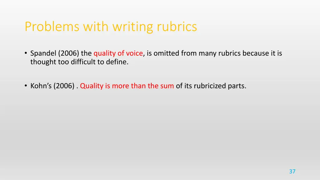 problems with writing rubrics 1