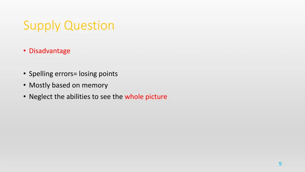 supply question