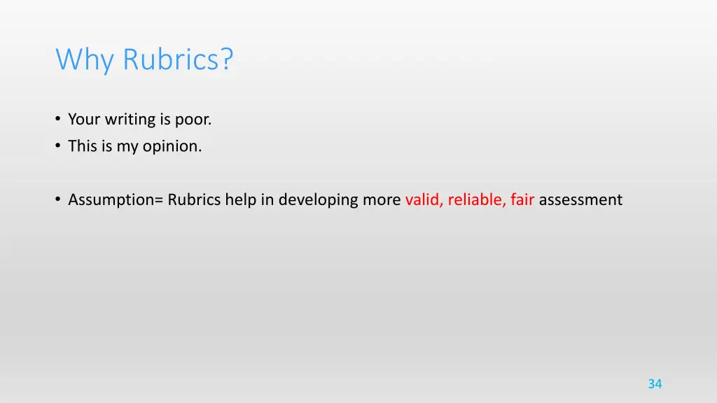 why rubrics