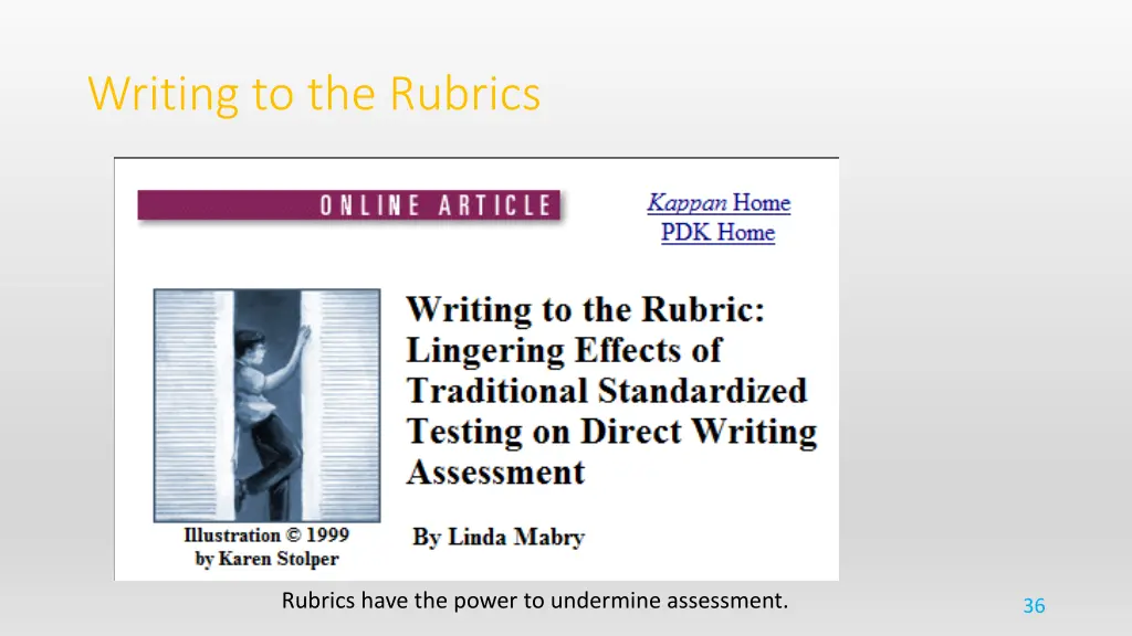writing to the rubrics
