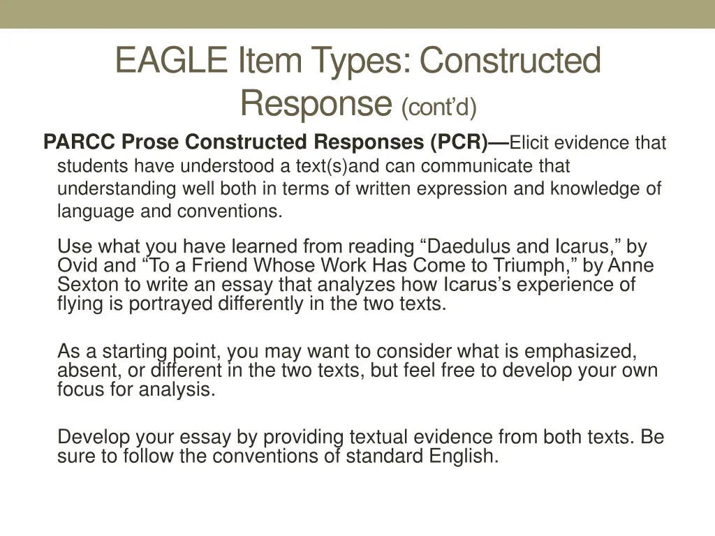 eagle item types constructed response cont