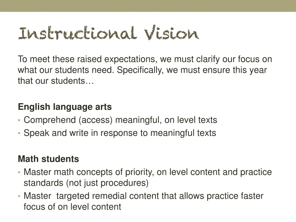 instructional vision