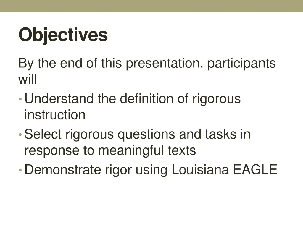 objectives