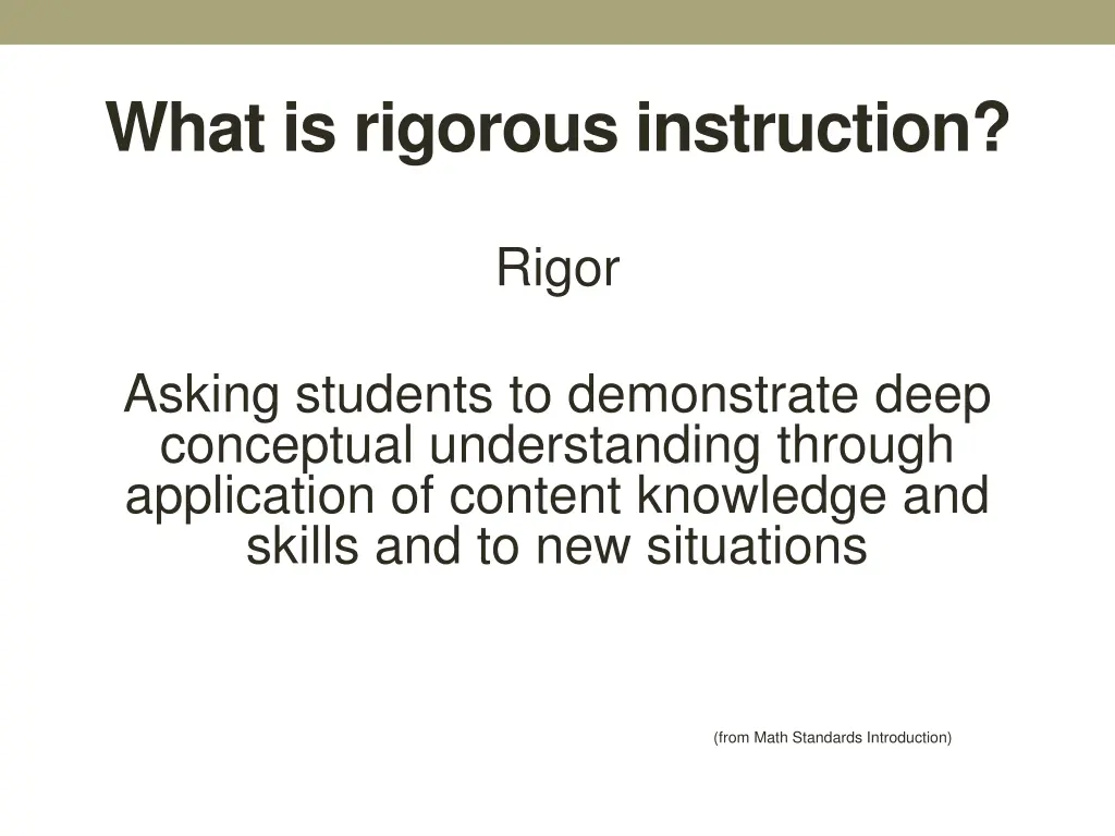 what is rigorous instruction 1