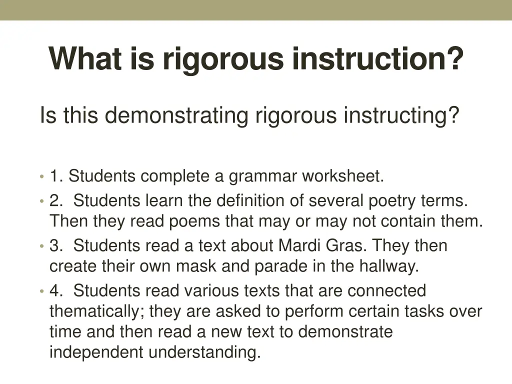 what is rigorous instruction 3
