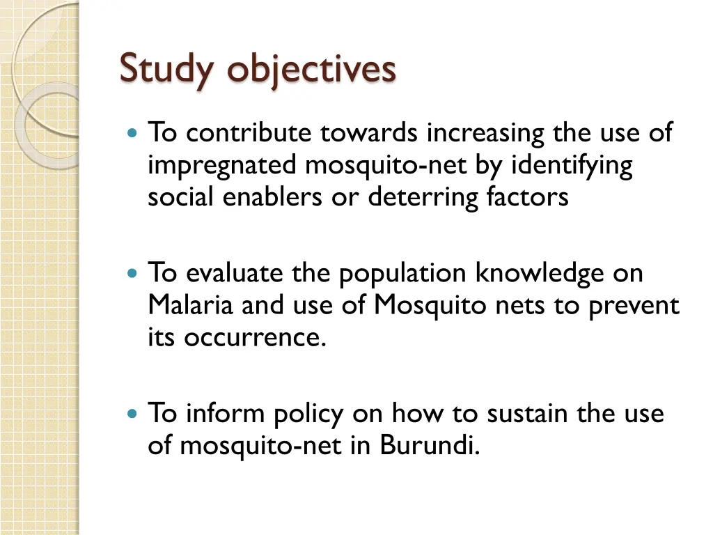 study objectives