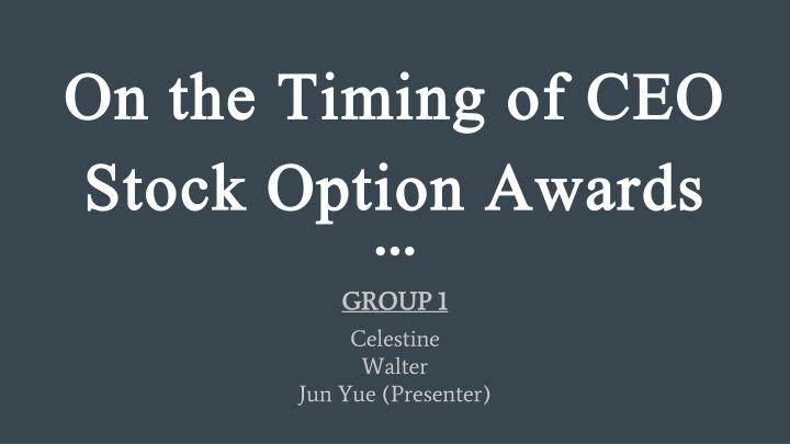 on the timing of ceo on the timing of ceo stock