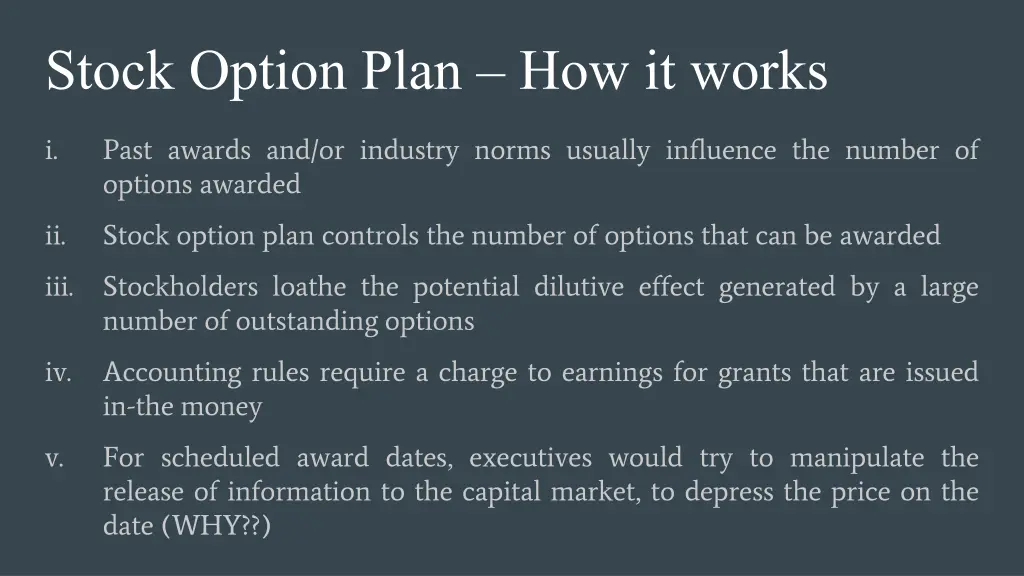 stock option plan how it works