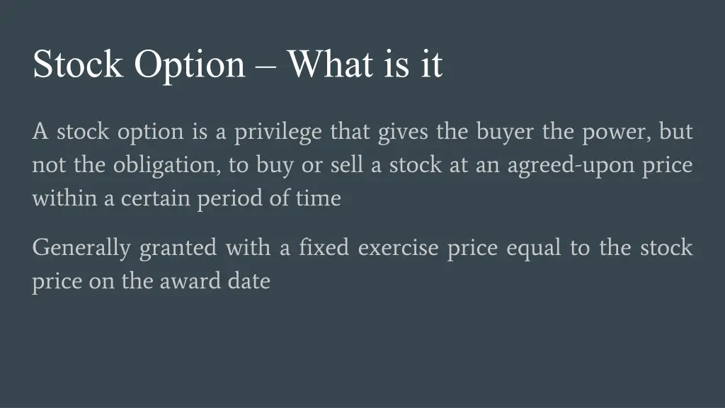 stock option what is it