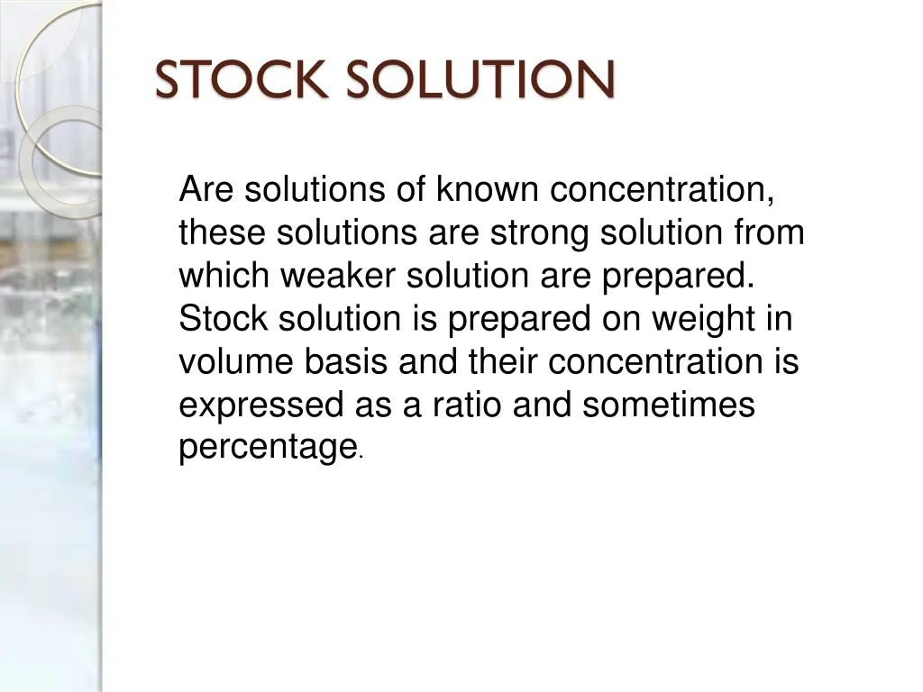 stock solution 1