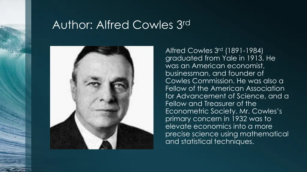 author alfred cowles 3 rd