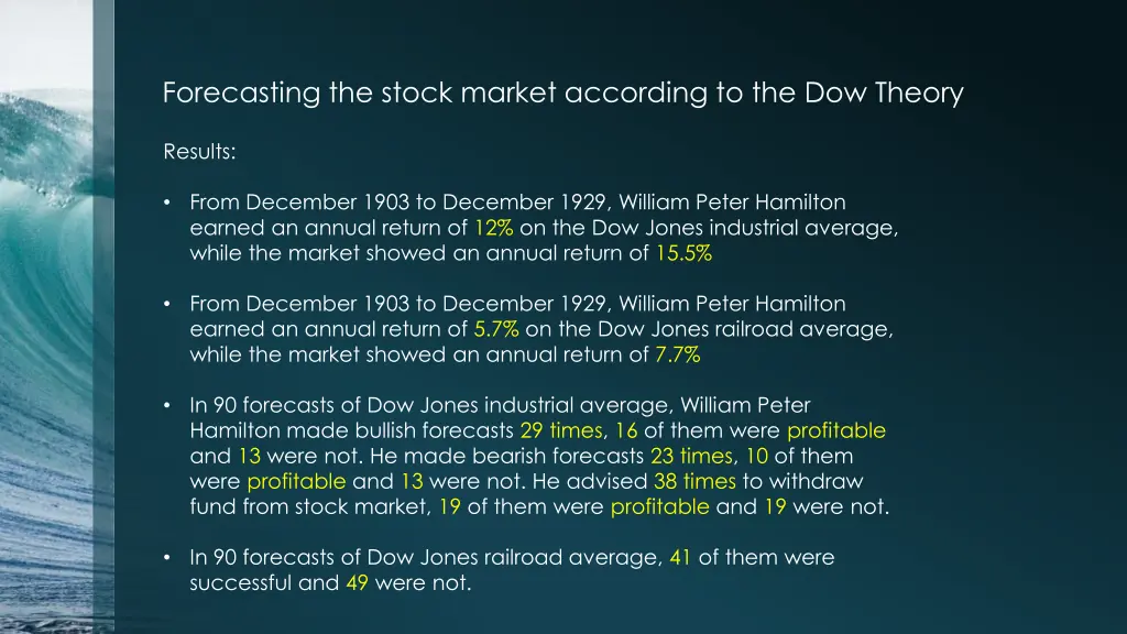 forecasting the stock market according 1