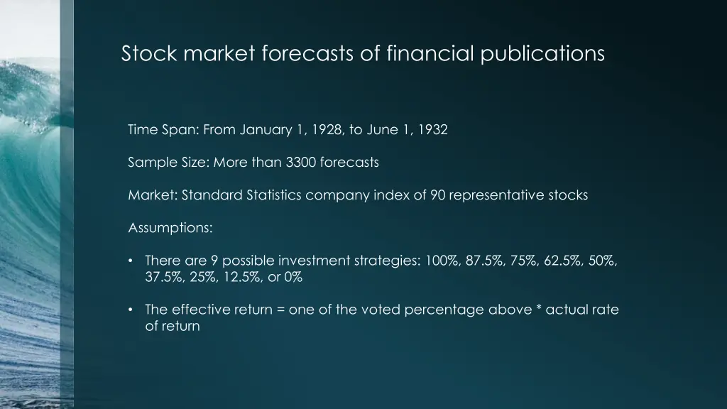 stock market forecasts of financial publications