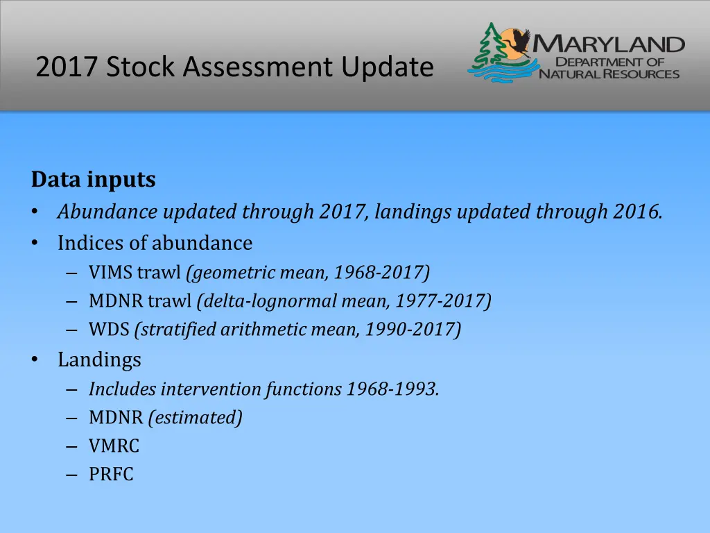 2017 stock assessment update 1