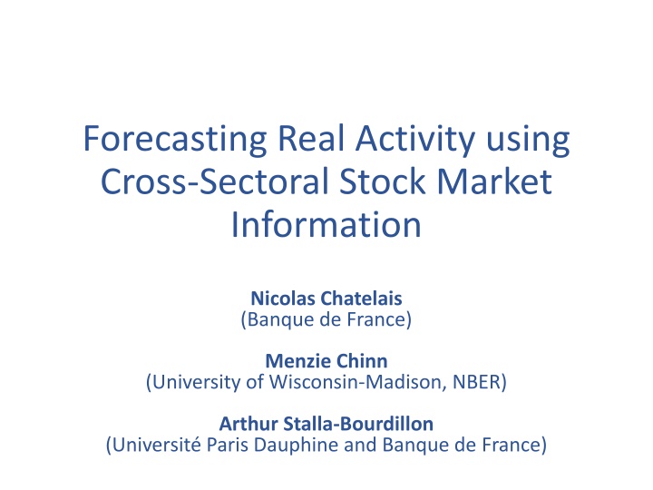 forecasting real activity using cross sectoral